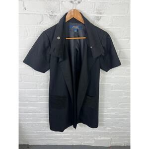Millard Fillmore Anthropologie Short Sleeve Utility Duster Jacket Black Size L